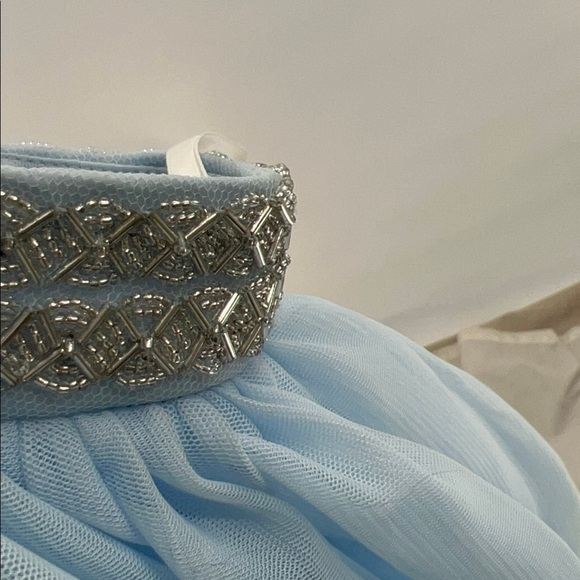 Say Yes to the Prom blue chiffon skirt maxi beaded detail size 1 - Picture 7 of 11